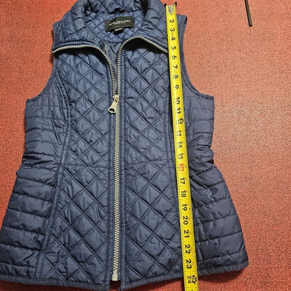 Marc‎ New York Quilted Navy Blue Puffer Vest Sz XS Full Zip Outerwear Gorpcore